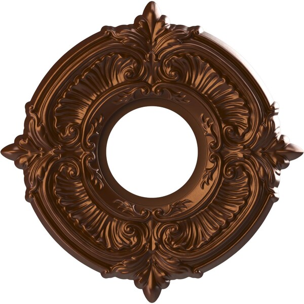 Ekena Millwork Attica PVC Ceiling Medallion (Canopies up to 4 1/8"), 10"OD x 3 1/2"ID x 3/4"P, Metallic Dark Copper CMP10ATCDC - main